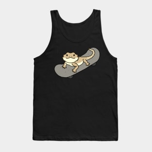 Funny Bearded Dragon On Skateboard Cute Pet Lizard Lover Tank Top